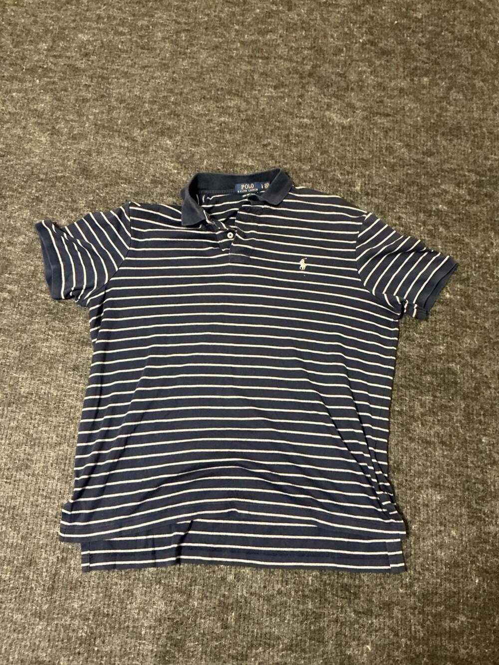 Polo Ralph Lauren Striped Pima Soft Touch Polo Shirt Mens Size Large Color Blue